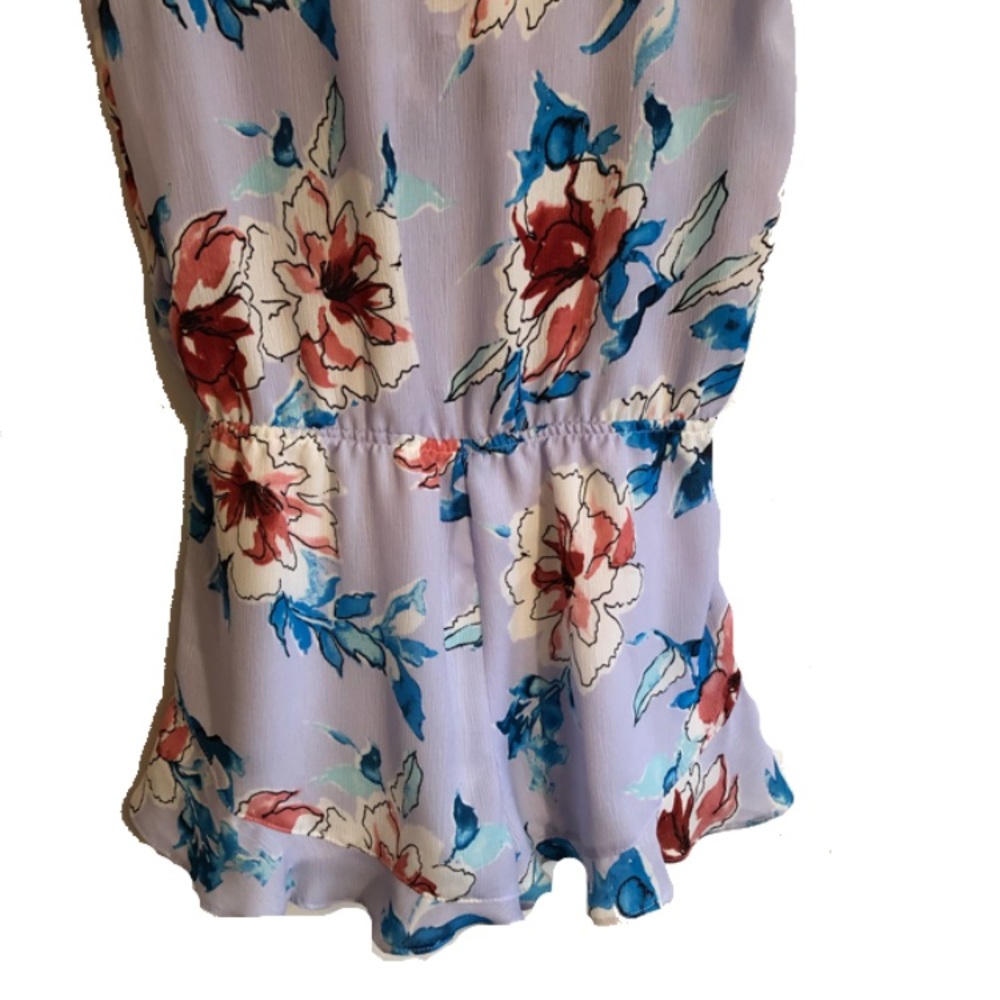 SOLD. Aqua | Floral tie back romper - Picture 5 of 6